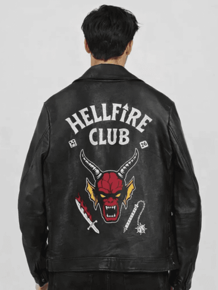 Stranger Things Hellfire Club Biker Leather Jacket