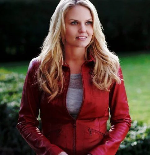 Women Celebrity Emma Swan Once Upon A Time Red Leather Jacket - Image 3