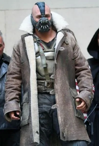 Dark Knight Rises Bane Tom Hardy shearling trench coat - Image 1